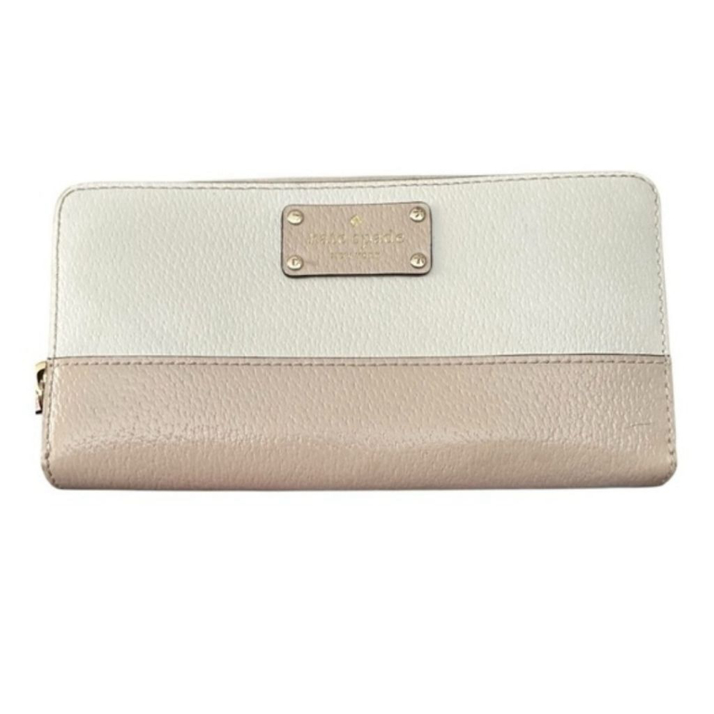 KATE SPADE Wellesley Neda Clutch Wallet Zip Around Beige Off-White